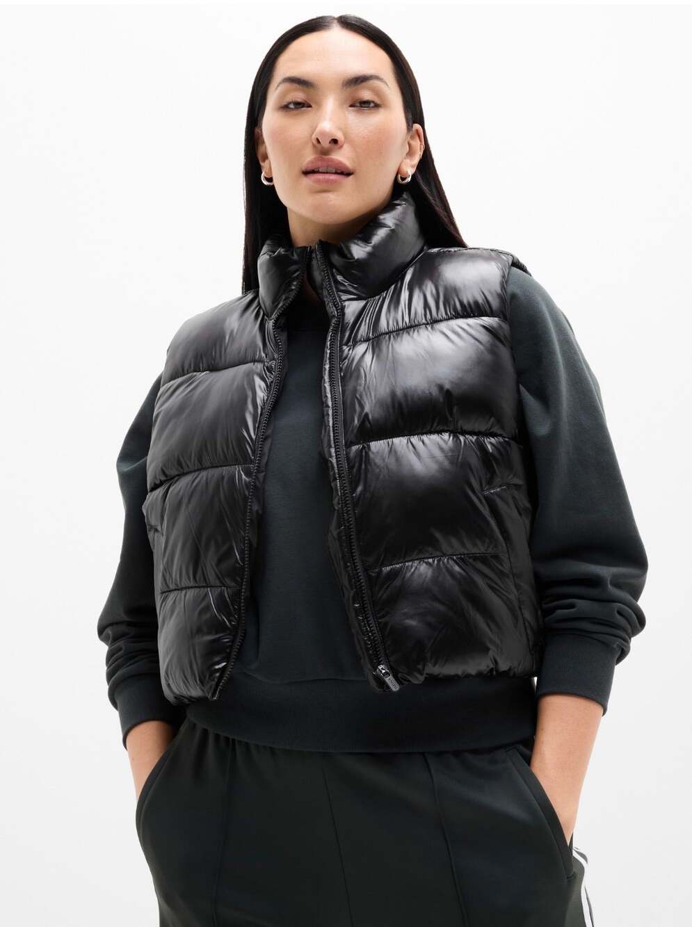 NWT Athleta Halo Puffer Vest Black - Size: Medium